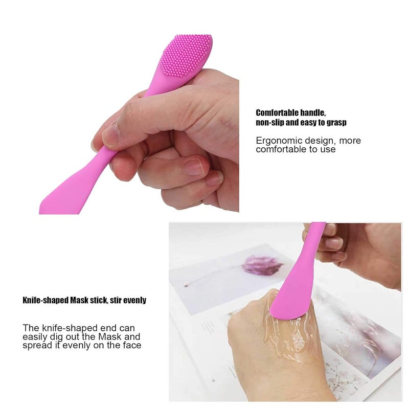 Dual Headed Silicone Applicator Sticks 5pcs Purple For Facial Cleansing And Even Product Spread - Image 4